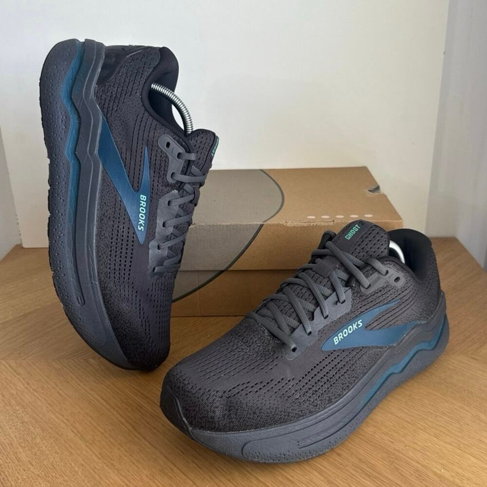 Brooks Ghost Max 2 Grey/Blue Men Running Sneakers- SZ 11 Wide